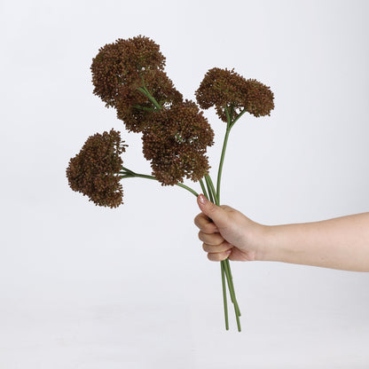 Faux Brown Allium Ball Stem 15"