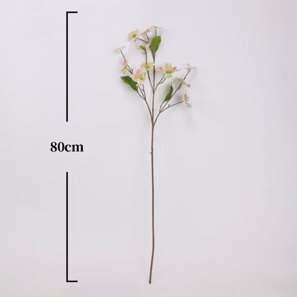Faux White Dogwood Blossom Branch Stem 31"