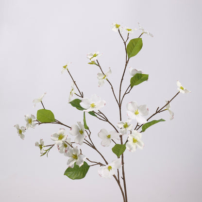 Faux White Dogwood Blossom Branch Stem 31"