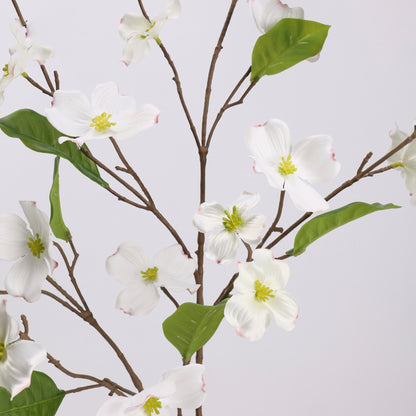 Faux White Dogwood Blossom Branch Stem 31"