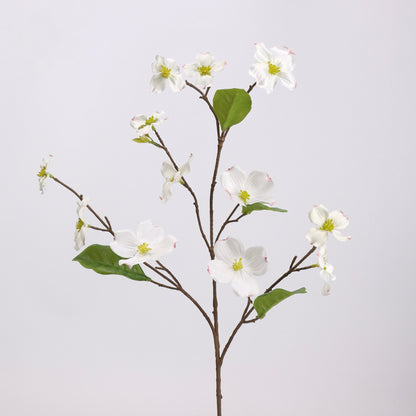 Faux White Dogwood Blossom Branch Stem 31"