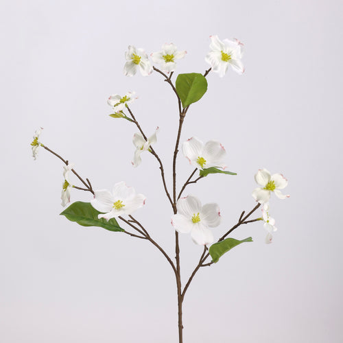 Faux White Dogwood Blossom Branch Stem 31"