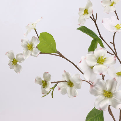 Faux White Dogwood Blossom Branch Stem 31"