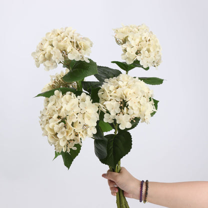 Faux Cream Hydrangea Stem