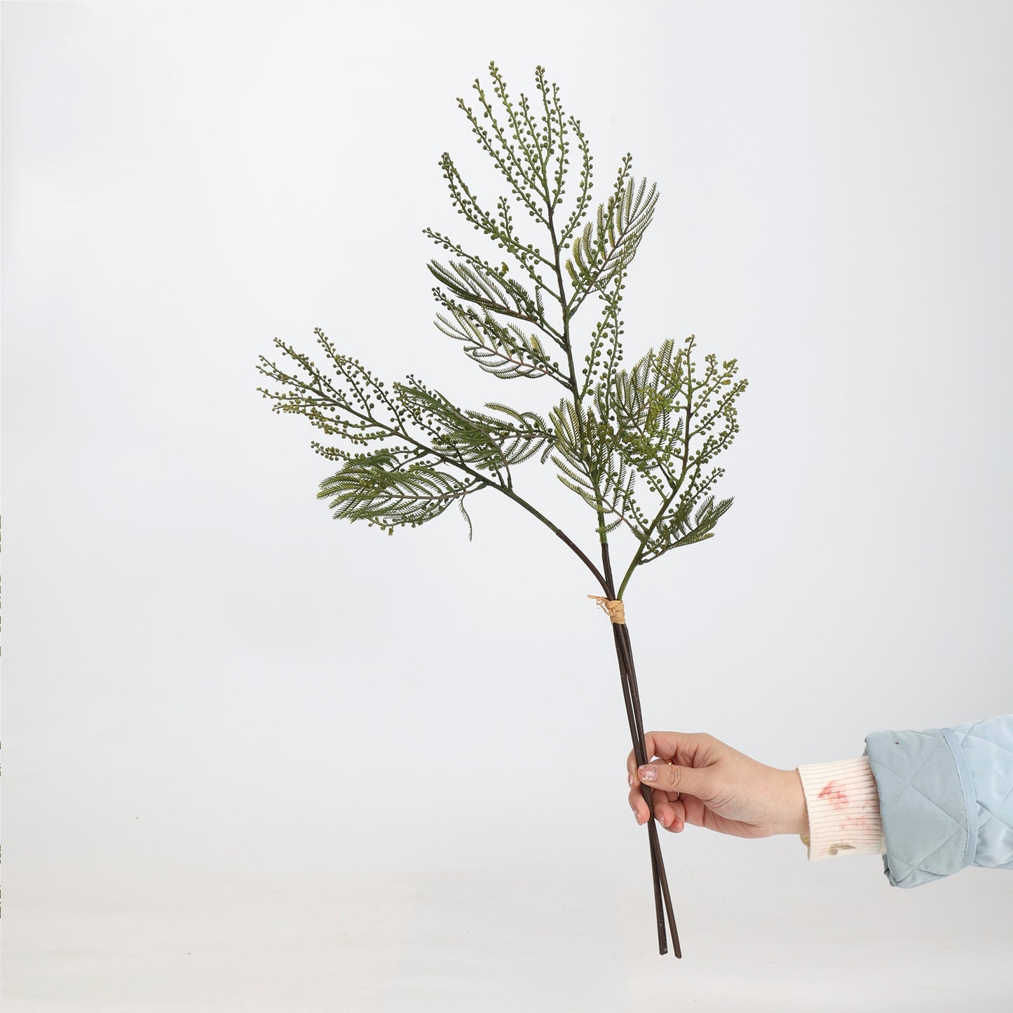 Faux Green Mimosa Acacia Branch Stem 27"