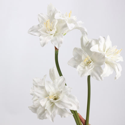 Real Touch White Amaryllis Stem 23" 1 bloom