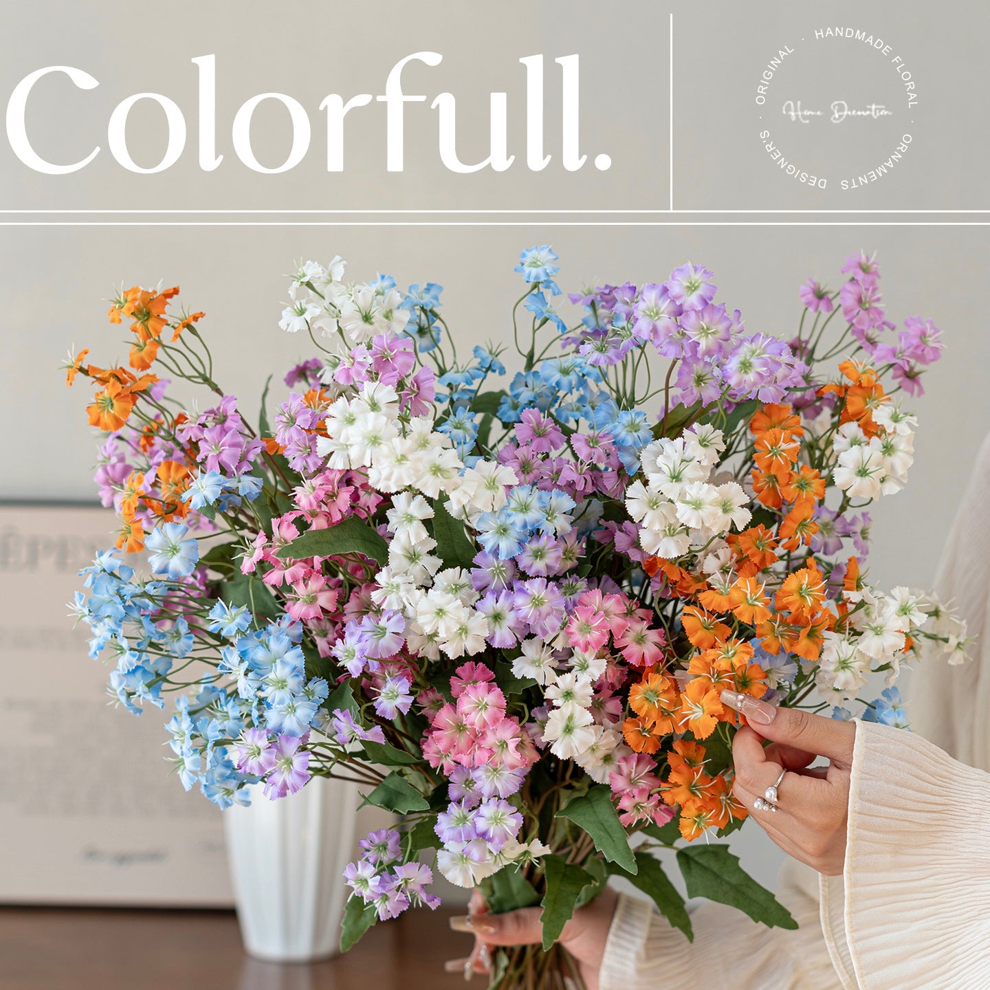 Faux Carnation Stem 25.6" – Artificial Wildflower Branch | Panthère Rose
