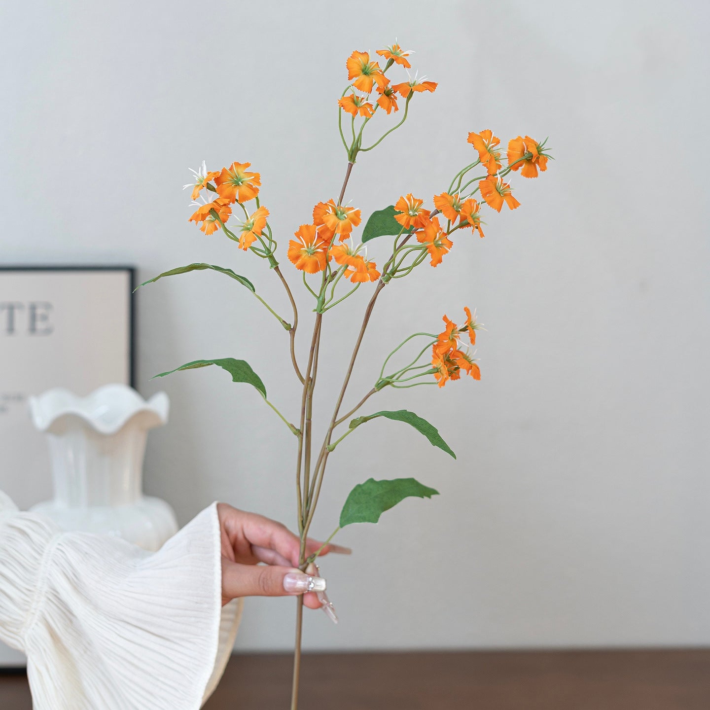 Faux Carnation Stem 25.6" – Artificial Wildflower Branch | Panthère Rose