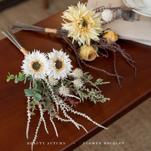Faux Autumn Gerbera Bouquet 11.8" – Silk Artificial Flowers | Panthère Rose