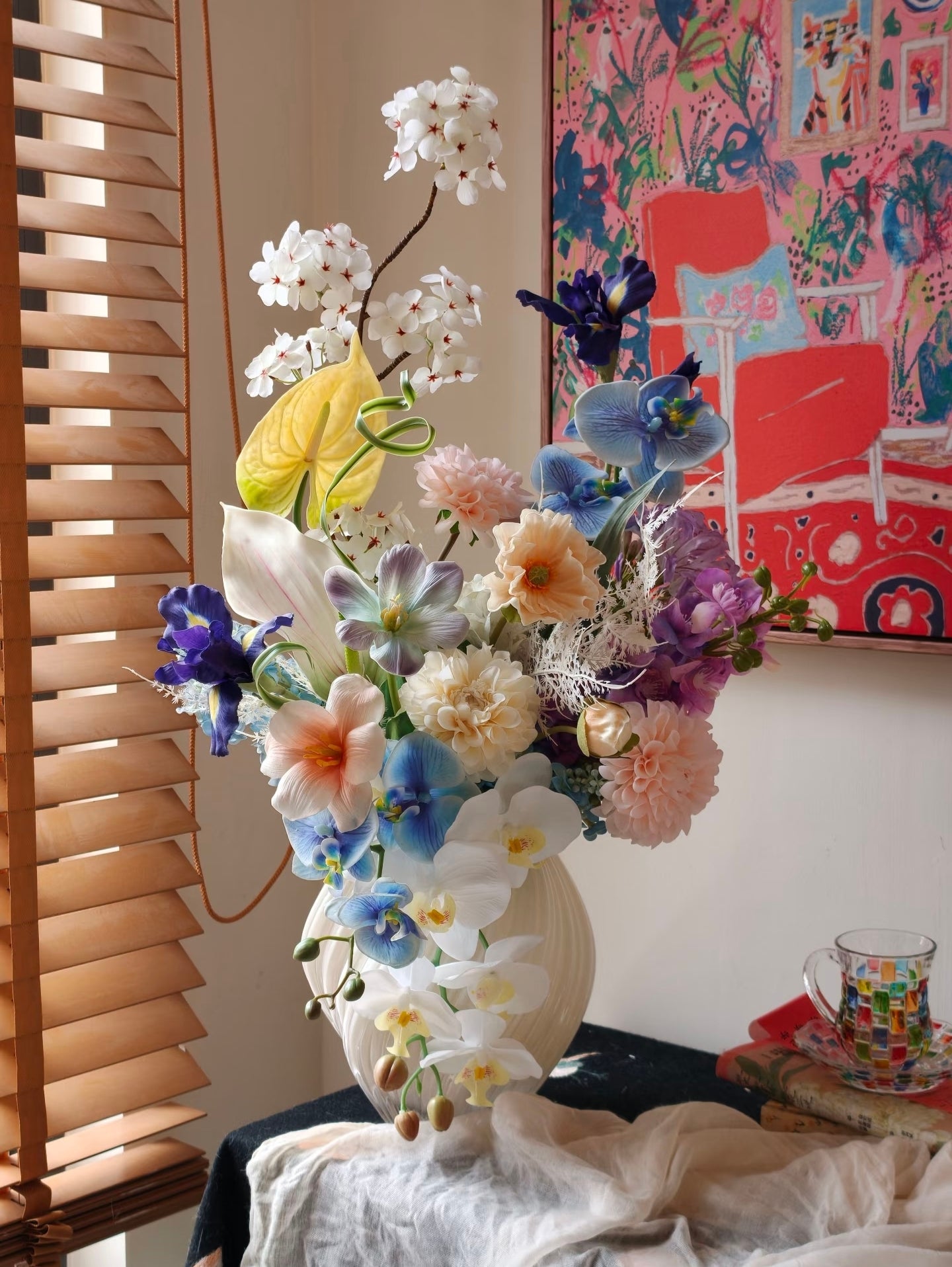 Luxury faux flower bouquet - side profile