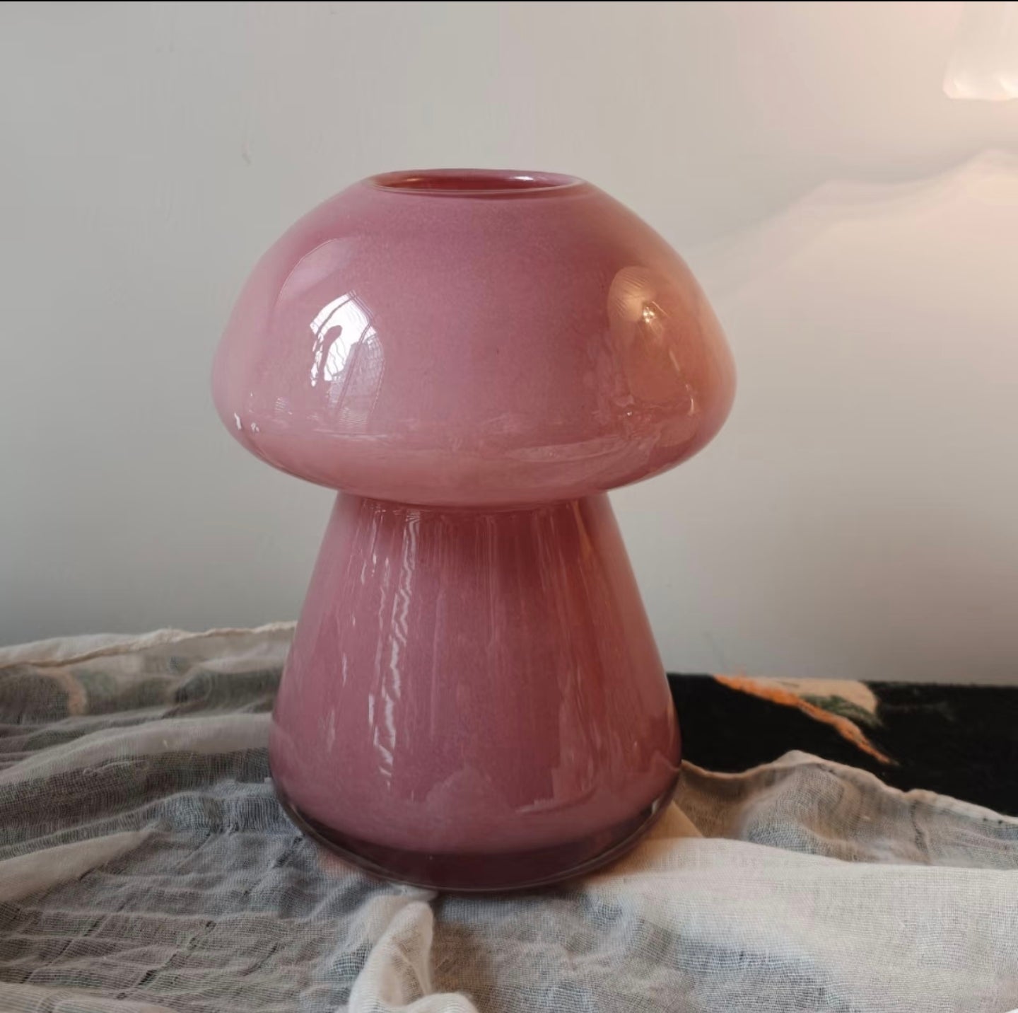 Wild & Wonderful bouquet in garden globe vase - lamp light evening styling