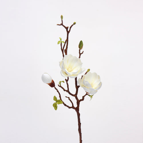 Real Touch White Magnolia Branch Stem