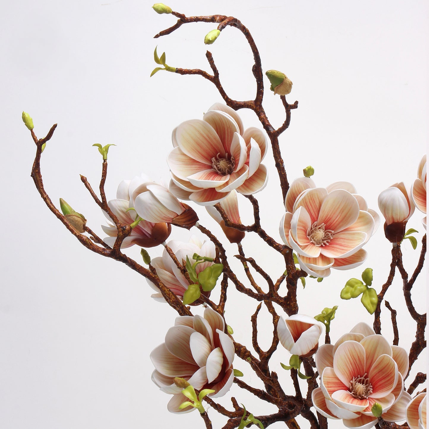 Real Touch Coral Cream Magnolia Branch Stem