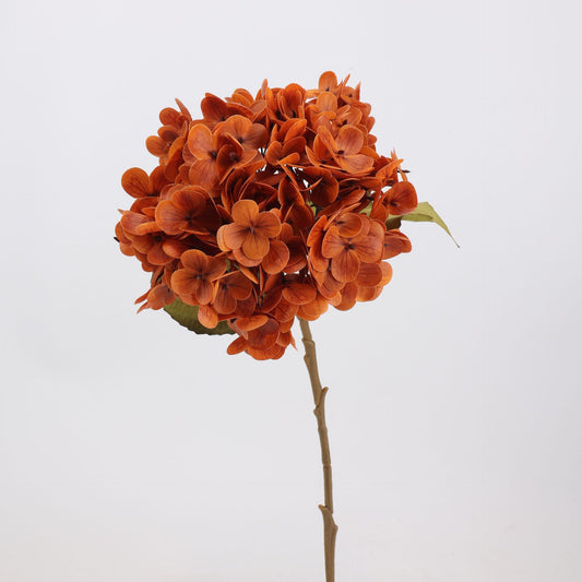 Real Touch Burnt Orange Hydrangea Stem — 1 Bloom