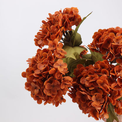 Real Touch Burnt Orange Hydrangea Stem — 1 Bloom
