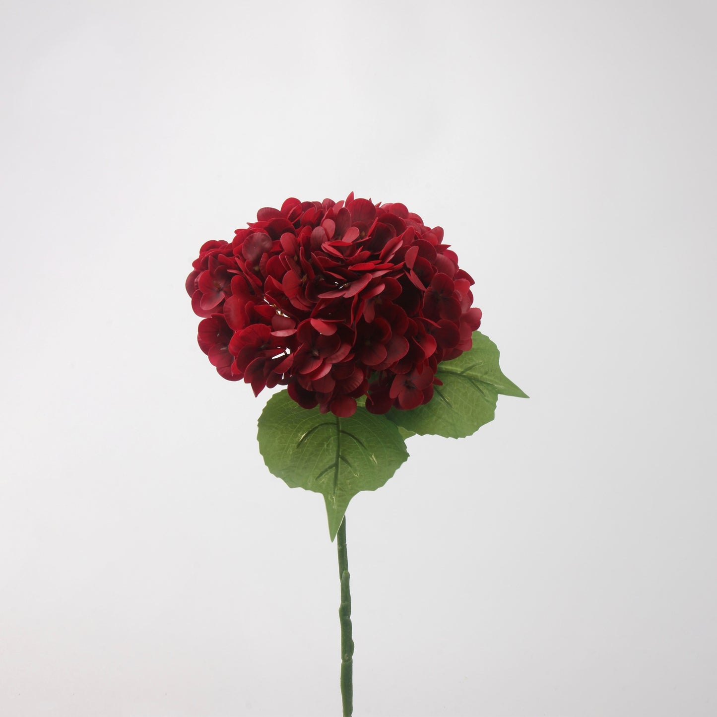 Real Touch Deep Burgundy Hydrangea Stem — 1 Bloom
