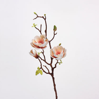 Real Touch Coral Cream Magnolia Branch Stem