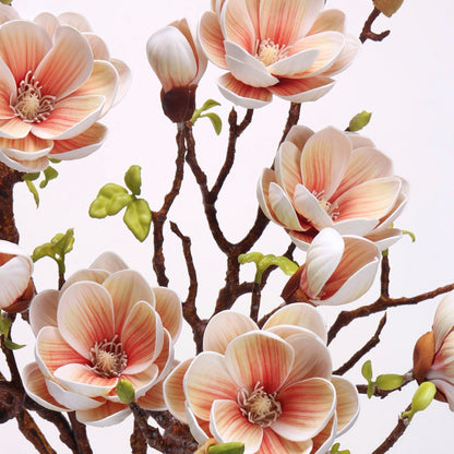 Real Touch Coral Cream Magnolia Branch Stem
