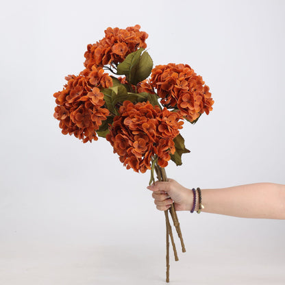 Real Touch Burnt Orange Hydrangea Stem — 1 Bloom