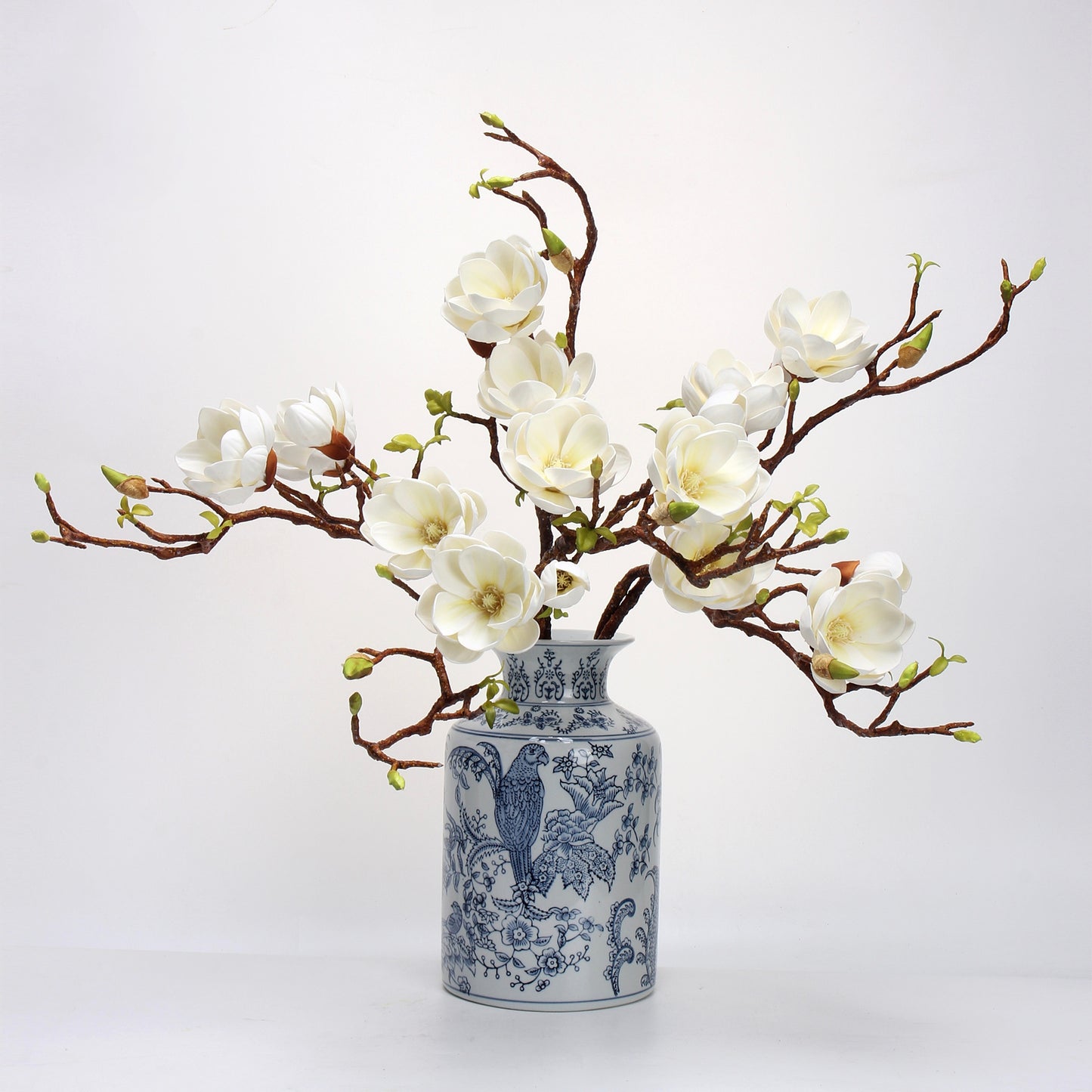 Real Touch White Magnolia Branch Stem